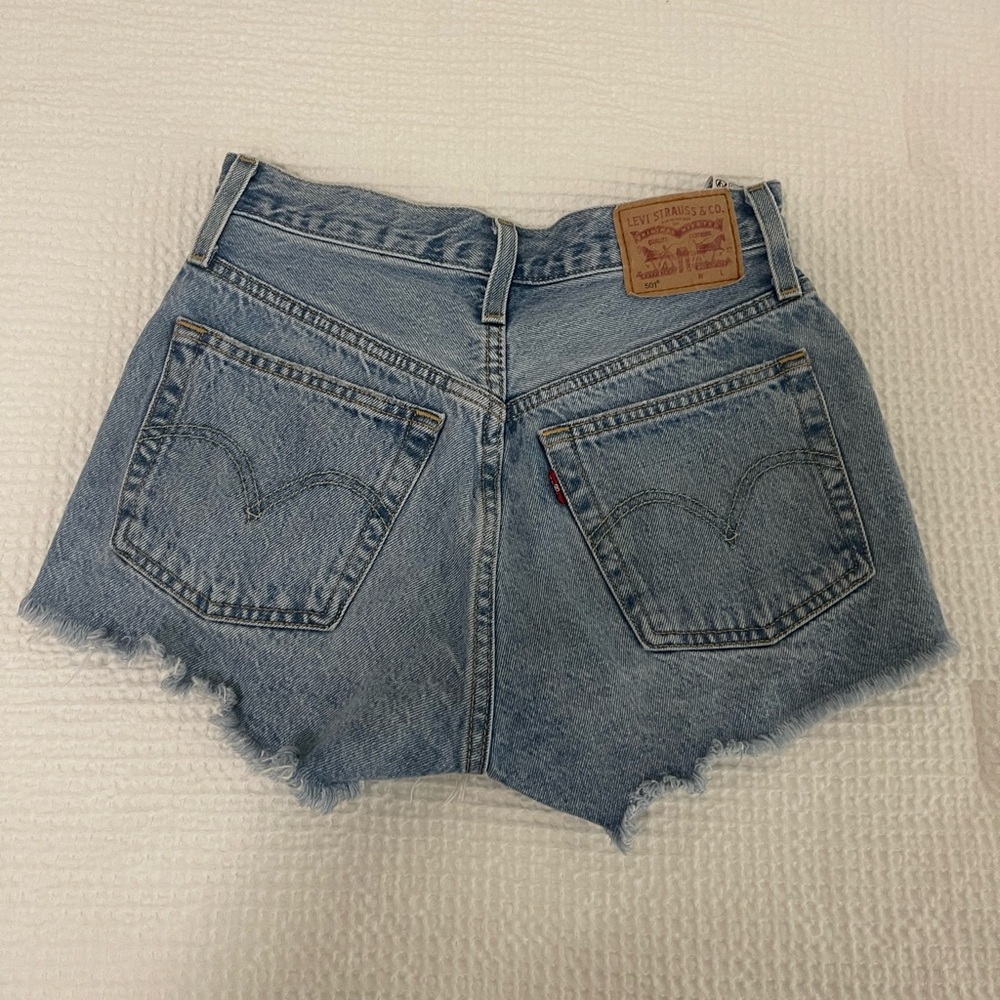 Levi’s 501 high rise denim shorts